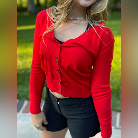 Old Navy red button down top. - Picture 1 of 3